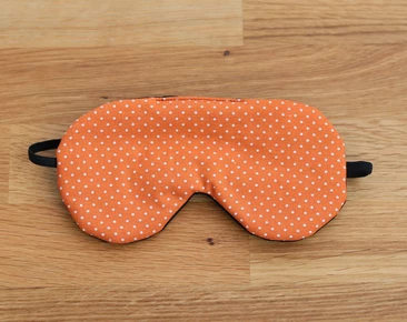 Regulowana maska na oczy do spania, bawełniane prezenty podróżne w pomarańczowe kropki, Organic Eye Cover for Travel