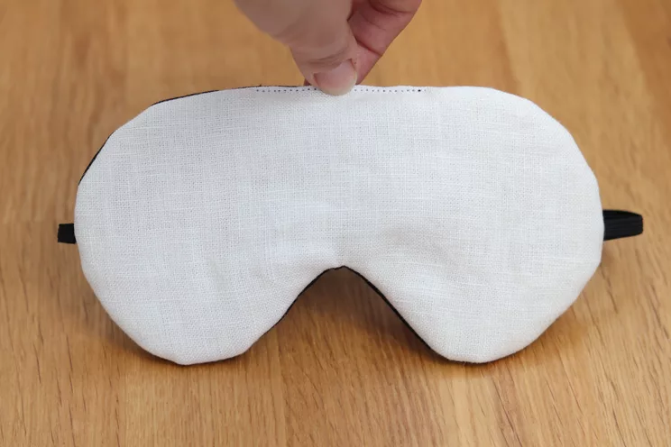Elegant Adjustable sleeping eye mask, Ecru linen Eye cover for Travel, wedding gift for her