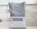 Travel Lingerie Bag With Name, Dirty Clothes Bag, Kids Travel Accessories, Grey Striped Fabric Travel Laundry Bag,