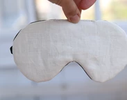 Elegant Adjustable sleeping eye mask, Ecru linen Eye cover for Travel, wedding gift for her