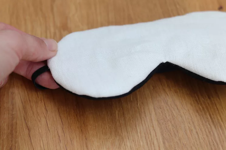Elegant Adjustable sleeping eye mask, Ecru linen Eye cover for Travel, wedding gift for her
