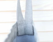 Grey linen hair straightener bag for beach house, Airbnb hair curler storage, Hair dryer holder, blow dryer organizer, hair accessories bag 