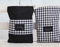 Personalized Travel Pouches For Kids, Black Checker Bags For Kindergarten, Clean And Dirty Lingerie Kids Travel