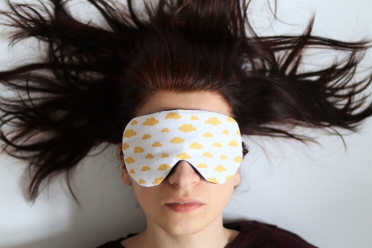 Justerbar Sovende øjenmaske, Skyer Print Sennep øjen Søvn Cover, økologiske Rejsegaver Til Hende