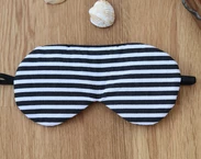 Adjustable sleeping eye mask, black and white stripes cotton travel gifts, Organic Eye cover for Travel