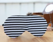 Adjustable sleeping eye mask, black and white stripes cotton travel gifts, Organic Eye cover for Travel