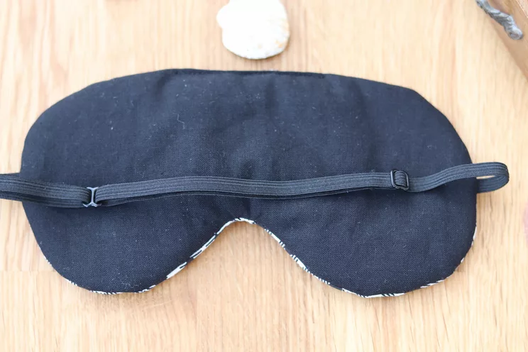 Adjustable Sleeping Eye Mask, Black And White Stripes Cotton Travel Gifts, Organic Eye Cover For Travel