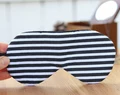 Adjustable Sleeping Eye Mask, Black And White Stripes Cotton Travel Gifts, Organic Eye Cover For Travel