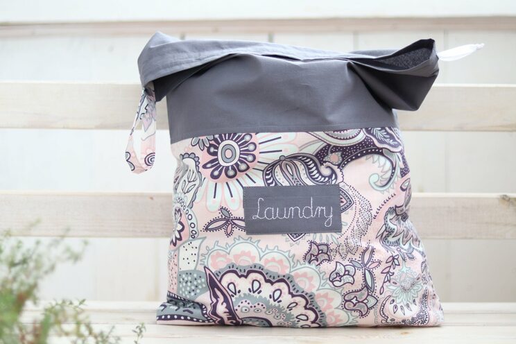 Travel Lingerie Bag With Name, Cotton Dirty Clothes Bag, Paisley Pattern Travel Accessories, Oriental Flower Travel