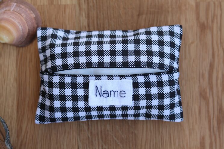 Black Check Personalized Elegant 50th Birthday Idea Gift For Dad Travel Tissue Holder