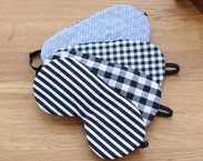 Adjustable sleeping eye mask, black and white stripes cotton travel gifts, Organic Eye cover for Travel