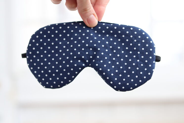 Sleeping Eye Mask, Adjustable Organic Eye Cover For Travel, Blue Dots Cotton Travel Gifts, 