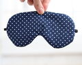 Sleeping eye mask, Adjustable Organic Eye cover for Travel, Blue dots cotton travel gifts, 