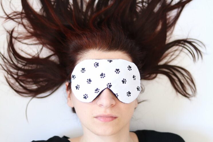 Schlafaugenmaske Süße, Verstellbare Entspannungs Augenabdeckung Mit Pfotenabdrücken, Bio Reisezubehör
