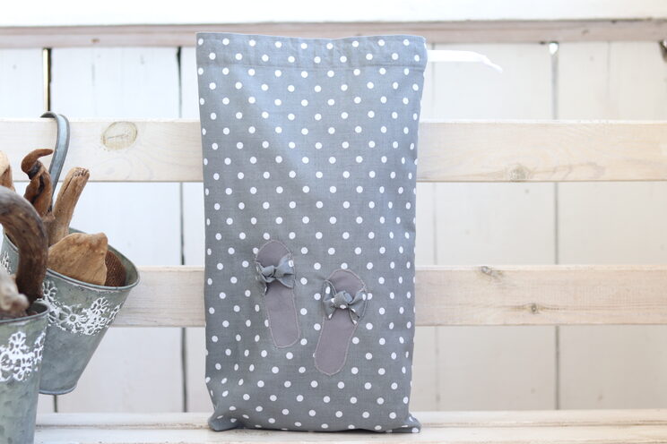 Gray Dots Organizér Na Tašky Na Topánky, Cute Travel Shoe Bag, Originálny Darček Pre ňu