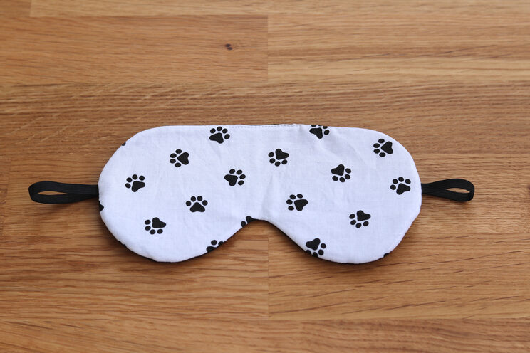 Sleeping Eye Mask Cute, Adjustable Relaxation Eye Cover With Paw Prints, Organic Travel Accessories