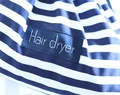 Hair Dryer Bag For Beach House, Navy Blue Stripes Hair Dryer Holder, Airbnb Blow Dryer Organizer, Nautical Hair