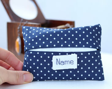 Personalized Travel Tissue Holder, Elegant navy blue 50th birthday idea, gifts for mom, Tissue Pocket Holder