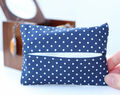 Personalized Travel Tissue Holder, Elegant Navy Blue 50th Birthday Idea, Gifts For Mom, Tissue Pocket Holder