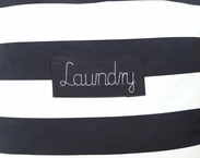 Personalized Laundry Hamper, Cotton black stripes laundry organizer for dirty clothes