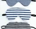Adjustable Sleeping Eye Mask, Blue Stripes Eye Sleep Cover, Organic Travel Gifts For Her
