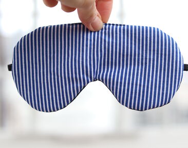 Adjustable sleeping eye mask, blue stripes cotton travel gifts, Soft Eye cover for Travel