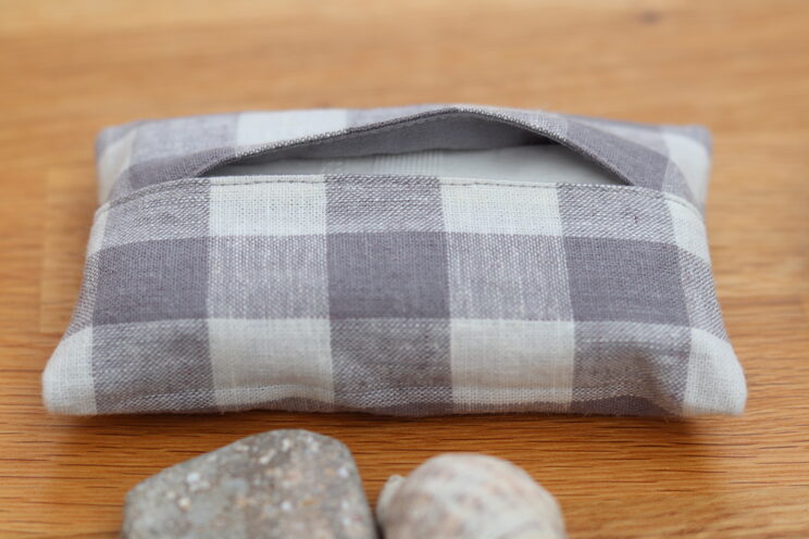 Personalised Linen Tissue Holder, Gray Travel Tissue Case Pocket, Elegant 50th Birthday Idea Gifts For Dad