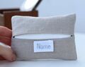 Personalisierter Reise Taschentuchhalter, Elegante Idee Zum 50. Geburtstag Aus Beigem Leinen, Geschenke Für Mama,