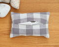 Personalised Linen Tissue Holder, Gray Travel Tissue Case Pocket, Elegant 50th Birthday Idea Gifts For Dad