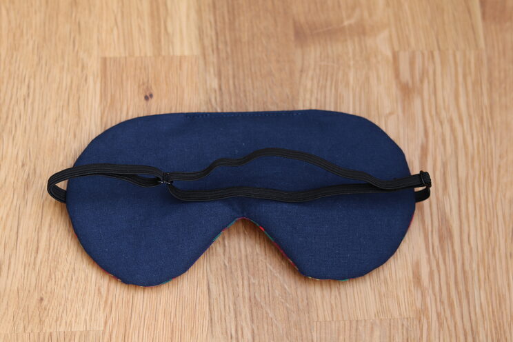 Verstellbare Schlafaugenmaske Aus Gestreifter Baumwolle, Bio Augenabdeckung Für Reisen, Marineblaue Reisegeschenke