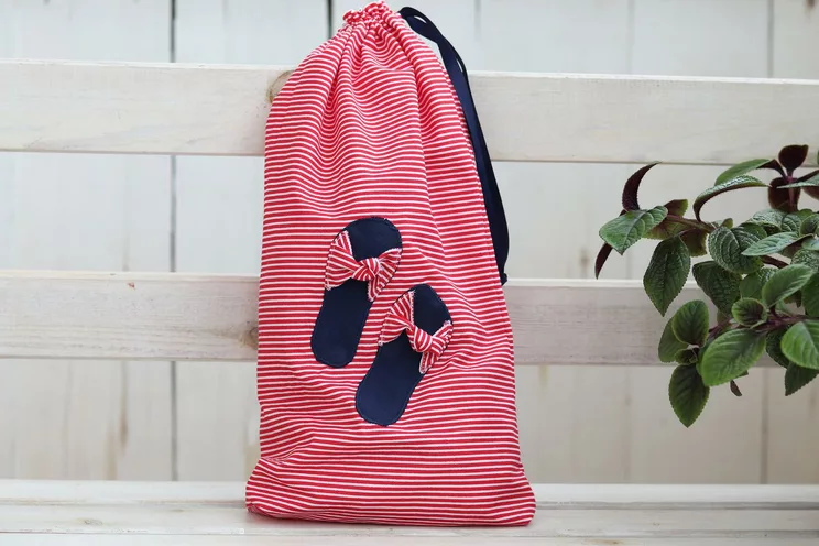 Organisateur De Sac à Chaussures Mignon, Cadeau Pour Elle, Sac à Chaussures De Voyage Red Stripes