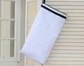 Nautical Hair Dryer Bag For Beach House Personalized Navy Blue Stripes Hair Dryer Holder For Airbnb