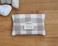 Personalized Linen Tissue Holder, Beige Travel Tissue Case Pocket, Elegant 50th Birthday Idea Gifts For Dad
