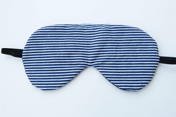 Verstellbare Schlafaugenmaske, Schlafabdeckung Mit Blauen Streifen, Bio Reisegeschenke Für Sie