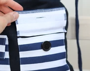 Leinenrucksack mit Taschen für Kinder, süßes leichtes Reisegeschenk für Teenager, marineblauer Leinenrucksack mit Futter 40x30 cm