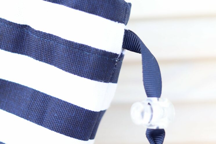 Borsa Nautica Per Asciugacapelli Per Casa Al Mare Porta Asciugacapelli Personalizzato A Righe Blu Navy Per Airbnb