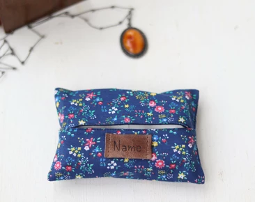 Personalized Travel Tissue Holder, Elegant blue floral 50th birthday idea, gifts for mom, Tissue Pocket Holder