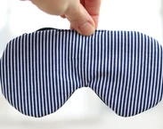 Adjustable sleeping eye mask, navy blue stripes cotton travel gifts, Organic Eye cover for Travel