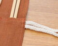 Linen Cutlery Roll, Reusable Ginger Linen Cutlery Wrap For Travel, Zero Waste Utensils Holder For Picnic