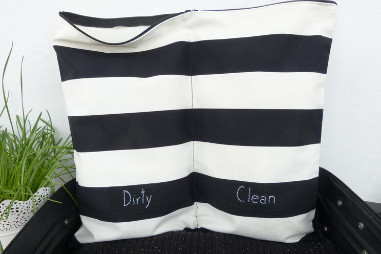 Svart Elegant Reseförpackningsorganisator Med Dragkedja Dirty And Clean Väska För Underkläder
