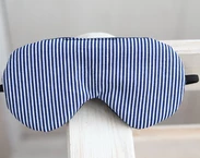Adjustable sleeping eye mask, navy blue stripes cotton travel gifts, Organic Eye cover for Travel