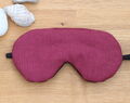 Verstellbare Weinrote Leinenmaske, Schlafende Augenmaske, Beidseitiges Leinen, Reisegeschenke, Augenabdeckung Für Travel