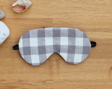 Adjustable sleeping eye mask, grey linen travel gifts, Eye cover for Travel