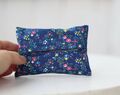 Personalized Travel Tissue Holder, Elegant Blue Floral 50th Birthday Idea, Gifts For Mom, Tissue Pocket Holder
