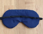 Adjustable sleeping eye mask, navy blue stripes cotton travel gifts, Organic Eye cover for Travel
