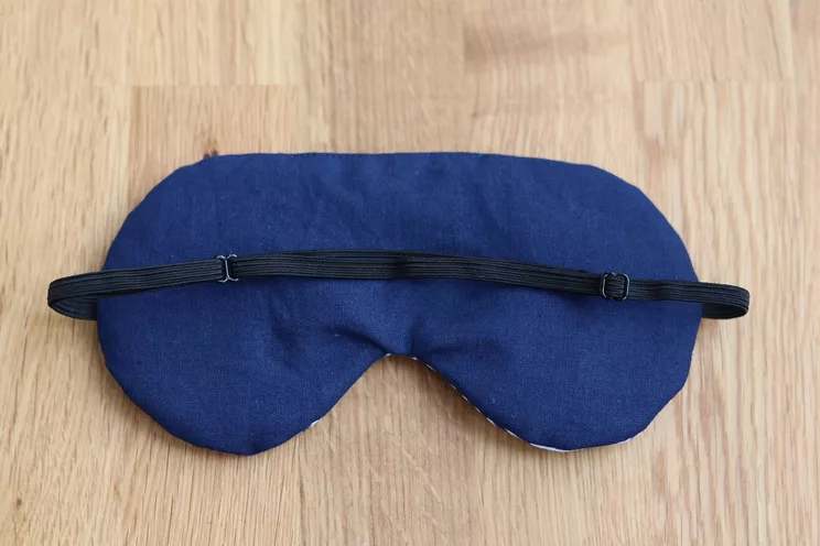 Adjustable sleeping eye mask, navy blue stripes cotton travel gifts, Organic Eye cover for Travel