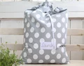 Personalized kids laundry hamper, baby polka dot laundry storage bag