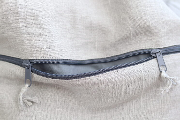 Ľanový Batoh S Vreckom Na Zips, šedý ľahký Cestovný Darček, Minimalistický Batoh So Sťahovacou šnúrkou 50x36cm ~ 19,7" X