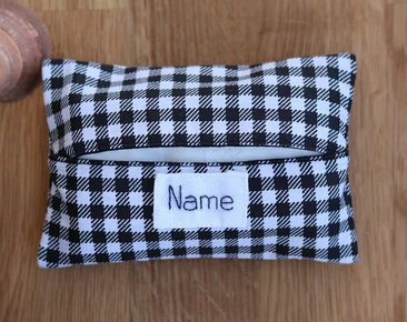 Personalized Tissue Holder, Travel Tissue Case Pocket, Black check Elegant 50th birthday idea gifts for dad